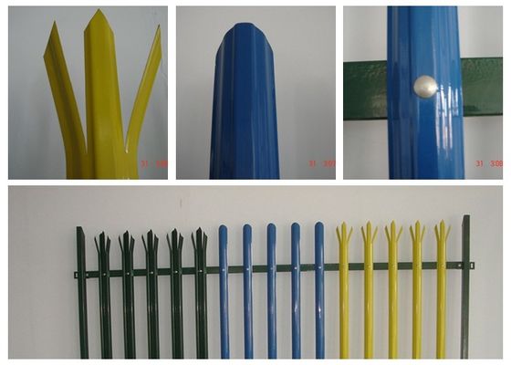 Powder Coated Palisade Fencing , Palisade Security Gates For Highly Protection
